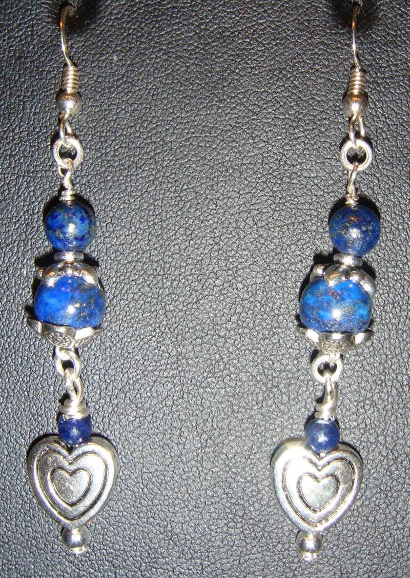 Lapis & Pewter Heart Pierced Ohrringe Lapis & Pewter Heart Pierced Ohrringe von JupiterMoonDesigns