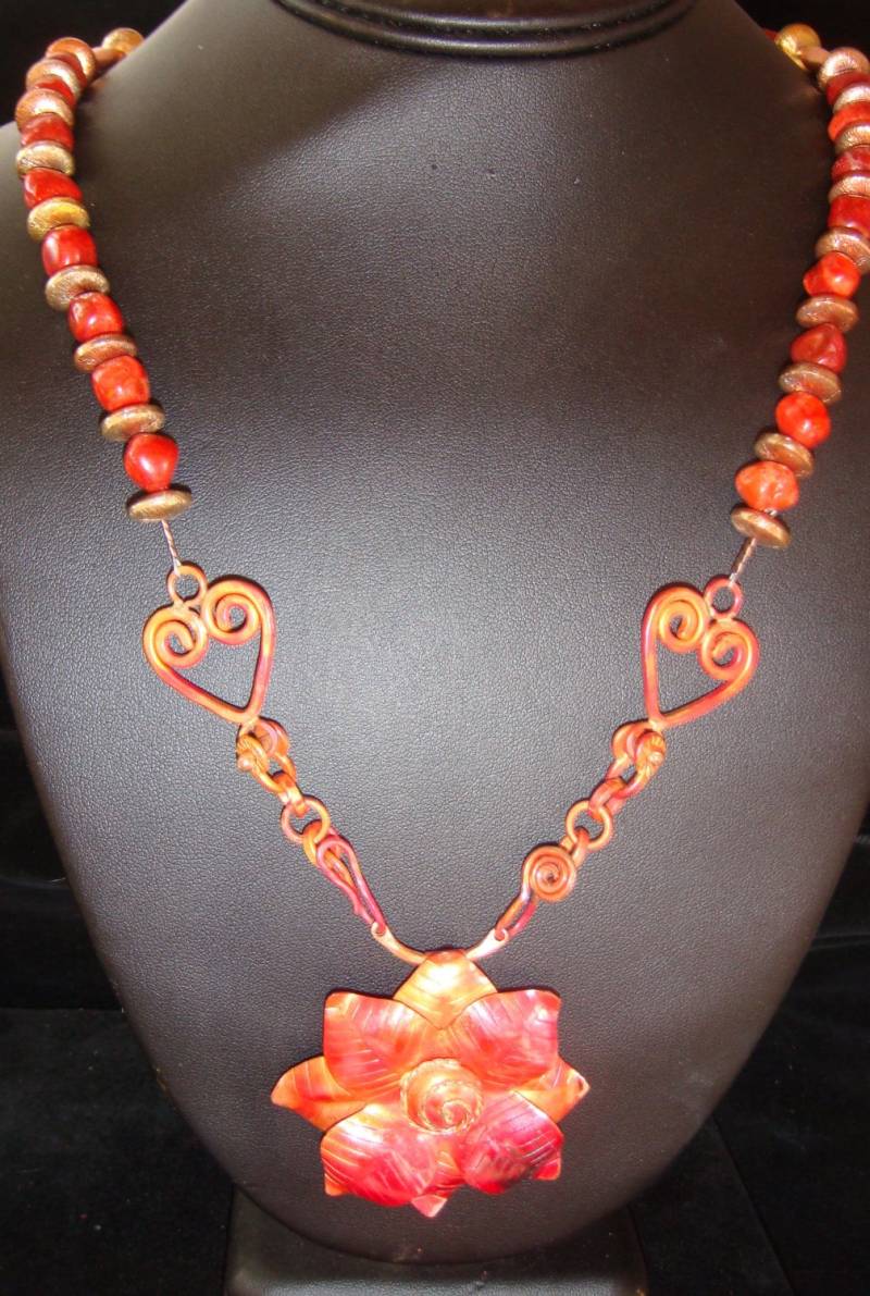 Patricia Healey Gefeuert Kupfer Und Rot Jaspis Mit Akzente Halskette Ohrring Set Patricia Healey Gefeuert Kupfer Und Rot Jaspis Mit Akzente Halskette Ohrring Set von JupiterMoonDesigns