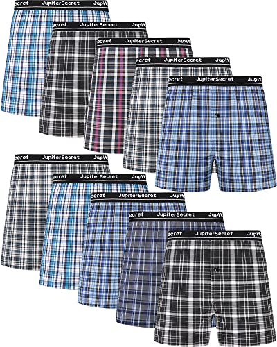 JupiterSecret Boxershorts Herren Baumwolle Unterhosen Männer Amarican Boxershorts 6er und 10er Packs, 10er Pack Grau, XL von JupiterSecret