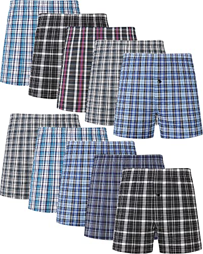 JupiterSecret Boxershorts Herren Baumwolle Unterhosen Männer Amarican Boxershorts 6er und 10er Packs, 10er Pack Silber, XL von JupiterSecret
