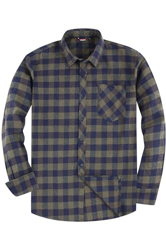 JupiterSecret Flanellhemd Herren, Langarm Kariertes Hemd Regular Fit mit Button Down Kragen und Brusttasche von JupiterSecret