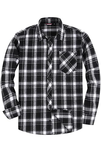 JupiterSecret Flanellhemd Herren, Langarm Kariertes Hemd Regular Fit mit Button Down Kragen und Brusttasche von JupiterSecret