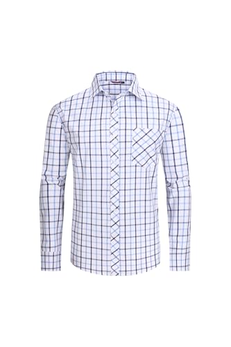 JupiterSecret Herren Freizeithemden Baumwolle Kariertes Button Down Hemd Business-Anzughemd mit Brusttasche von JupiterSecret