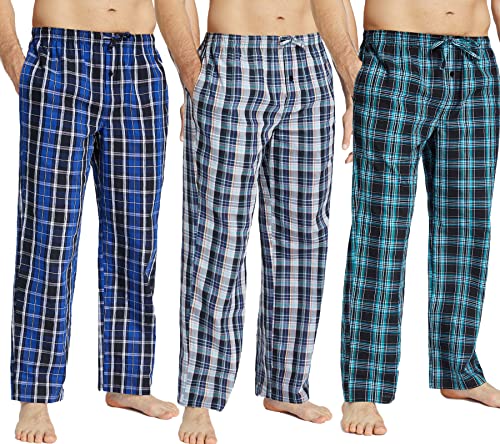 JupiterSecret Herren Pyjamahose Lang Schlafanzughosen für Herren Karierte Nachtwäsche 3er Packs von JupiterSecret