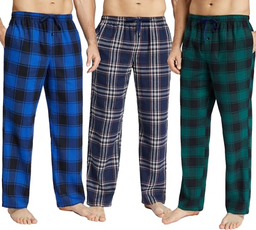 JupiterSecret Herren Pyjamahose Lang Schlafanzughosen für Herren Karierte Nachtwäsche 3er Packs von JupiterSecret