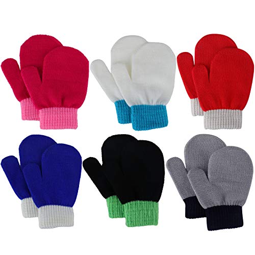 Baby Handschuhe Kleinkind Fäustlinge Winter Gestrickte Skihandschuhe für Kinder Mädchen Jungen 1-4 Jahre alt, 6 Paare von Jupsk