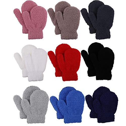 Kleinkind fäustlinge Winter handschuhe Korallenvlies Babyhandschuhe für Kinder Mädchen Jungen 1 2 3 4 Jahre alt, Skihandschuhe 9 Paare von JUPSK