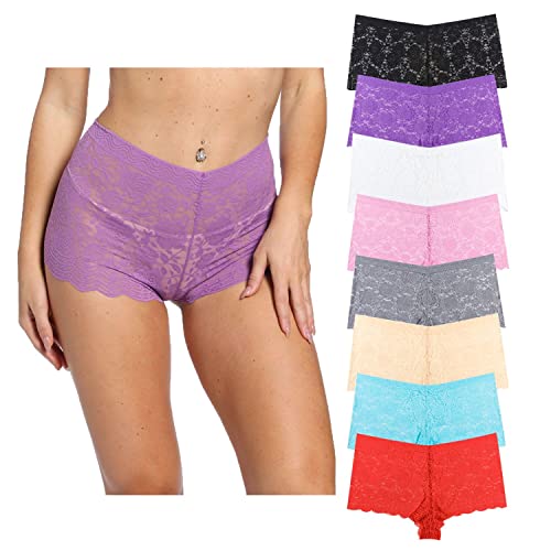 JurHevty Damen Boyshorts Unterwäsche Übergröße Spitze Höschen, Mehrere 8, 5XL Große Größen von JurHevty