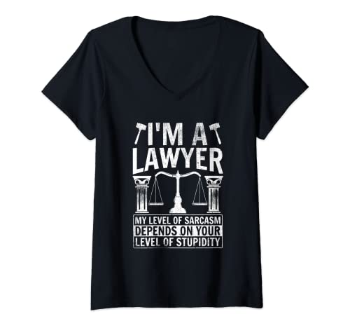 Damen I'm a Lawyer Level of Sarcasm Jurist Staatsanwalt lawyer T-Shirt mit V-Ausschnitt Damen I'm a Lawyer Level of Sarcasm Jurist Staatsanwalt lawyer T-Shirt mit V-Ausschnitt von Jura law Justiz Paragraph Anwalt Geschenk Spruch