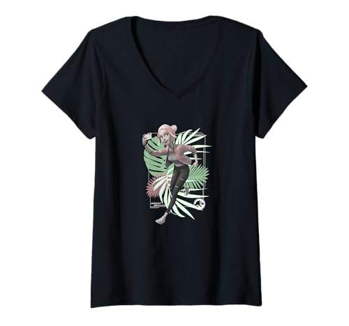 Damen Jurassic World: Camp Cretaceous Brooklyn Floral T-Shirt mit V-Ausschnitt Damen Jurassic World: Camp Cretaceous Brooklyn Floral T-Shirt mit V-Ausschnitt von Jurassic Franchise