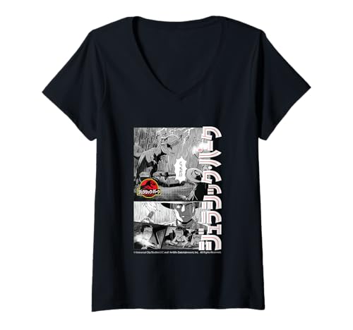 Damen Jurassic Parc Merch Abenteuer im Manga-Stil T-Shirt mit V-Ausschnitt Damen Jurassic Parc Merch Abenteuer im Manga-Stil T-Shirt mit V-Ausschnitt von Jurassic Parc 2025