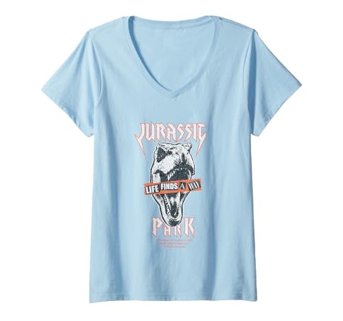 Damen Jurassic Parc Merch Das Leben findet einen Weg T-Shirt mit V-Ausschnitt Damen Jurassic Parc Merch Das Leben findet einen Weg T-Shirt mit V-Ausschnitt von Jurassic Parc 2025