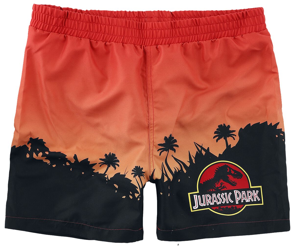 Jurassic Park Badeshort - Kids - Jurassic Park Logo und Skyline - 152 bis 176 - für Männer - Größe 152 - multicolor  - EMP exklusives Merchandise! von Jurassic Park