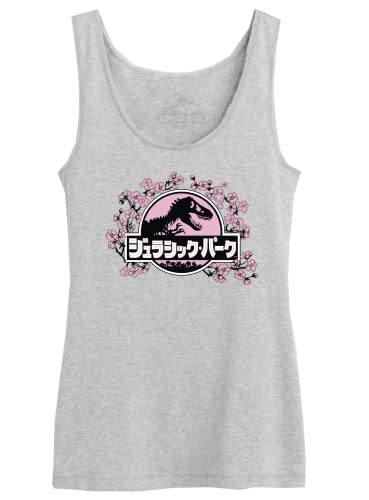 Jurassic Park Damen Wojupamtk012 Tanktop, Grau meliert, Large von Jurassic Park