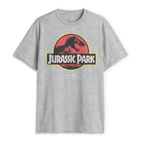 Jurassic Park Herren Klassischem Film-Logo T-Shirt, Athletic meliert, XL von Jurassic Park