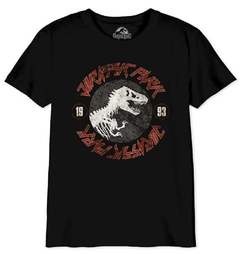 Jurassic Park Jungen Bojupamts036 T-Shirt, Schwarz, 8 Jahre von Jurassic Park