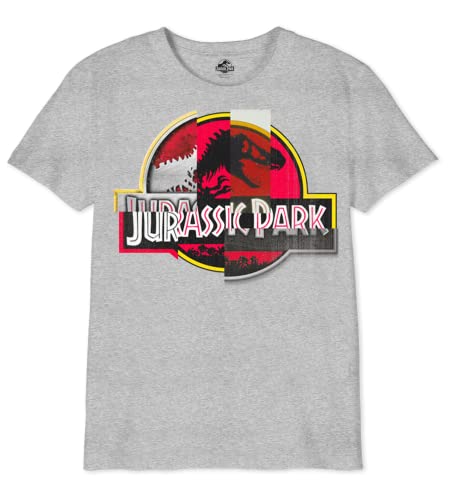 Jurassic Park Jungen Bojupamts037 T-Shirt, Grau meliert, 8 Jahre von Jurassic Park