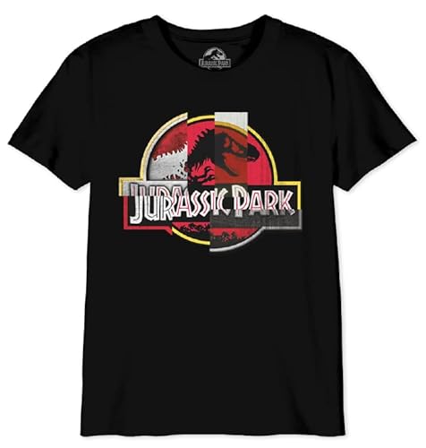 Jurassic Park Jungen Bojupamts037 T-Shirt, Schwarz, 8 Jahre von Jurassic Park