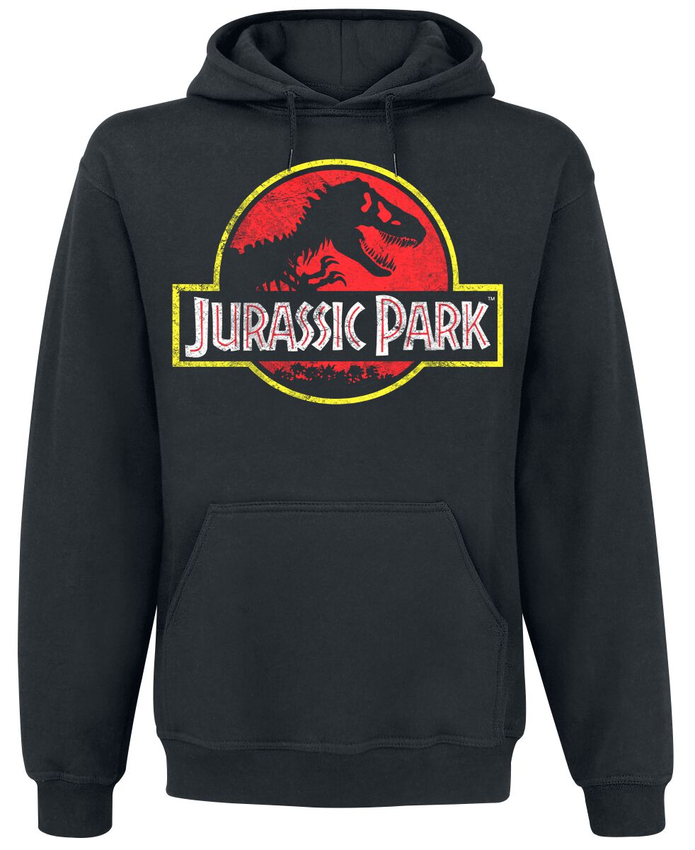 Jurassic Park Kapuzenpullover - Distressed Logo - S bis 4XL - für Männer - Größe 3XL - schwarz  - Lizenzierter Fanartikel von Jurassic Park