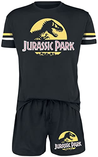 Jurassic Park Logo Männer Schlafanzug schwarz S 100% Baumwolle Fan-Merch, Filme von Jurassic Park