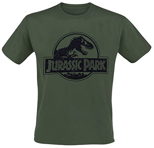 Jurassic Park Logo Männer T-Shirt grün S 100% Baumwolle Fan-Merch, Filme von Jurassic Park