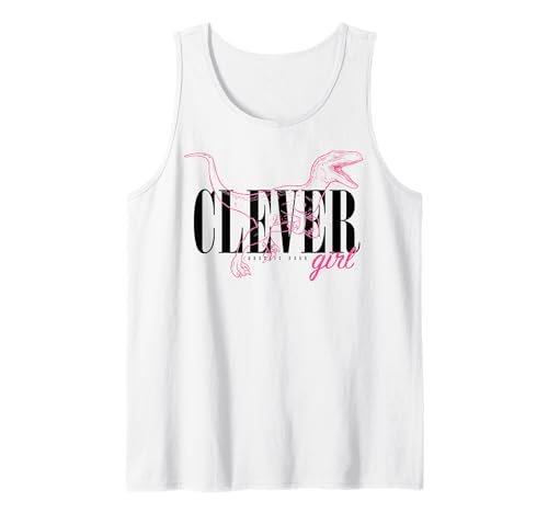 Jurassic Park Neon Pink Raptor Outline Clever Girl Tank Top von Jurassic Park