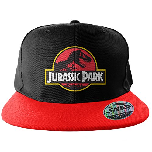 Jurassic Park Offizielles Lizenzprodukt Baseball Adjustable Size Snapback Cap (Schwarz/Rot) von Artist Unknown