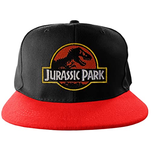 Jurassic Park Offizielles Lizenzprodukt Standard Snapback Cap (Schwarz-Rot), Einheitsgröße von Jurassic Park