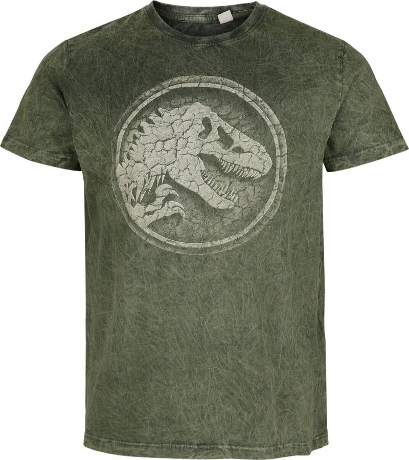 Jurassic Park T-Shirt - Jurassic World - Cracked Earth Logo - S bis 4XL - für Männer - Größe M - grün  - EMP exklusives Merchandise! von Jurassic Park