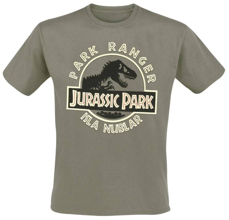 Jurassic Park T-Shirt - Park Ranger - S bis XXL - für Männer - Größe XXL - khaki  - Lizenzierter Fanartikel von Jurassic Park