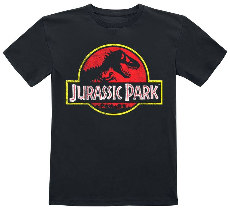 Jurassic Park T-Shirt für Kinder - Kids - Distressed Logo - für Mädchen & Jungen - schwarz  - Lizenzierter Fanartikel von Jurassic Park