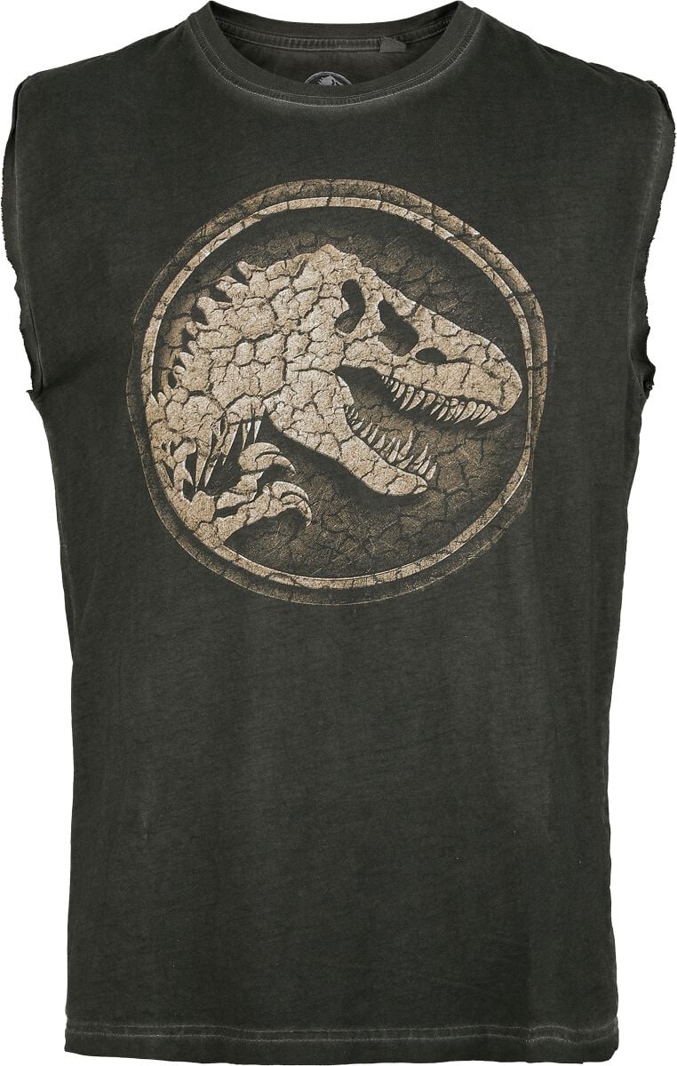 Jurassic Park Tank-Top - Jurassic World - Cracked Earth Logo - S bis XL - für Männer - Größe M - grau  - EMP exklusives Merchandise! Jurassic Park Tank-Top - Jurassic World - Cracked Earth Logo - S bis XL - für Männer - Größe M - grau  - EMP exklusives Merchandise! von Jurassic Park