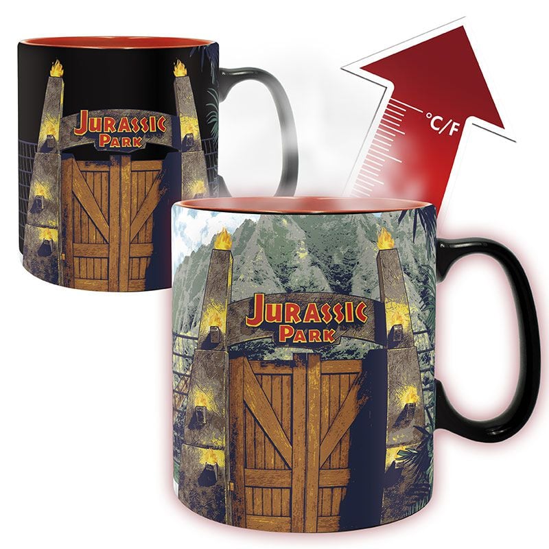 Jurassic Park Tasse - Gate - Tasse mit Thermoeffekt - multicolor  - Lizenzierter Fanartikel von Jurassic Park