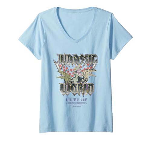 Damen Jurassic World Merch Life findet einen Weg T-Shirt mit V-Ausschnitt Damen Jurassic World Merch Life findet einen Weg T-Shirt mit V-Ausschnitt von Jurassic World 2025