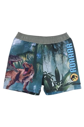 Jurassic World Badeshorts für Jungen, Design Dinosaurier Bermuda Shorts, Badeanzug für Jungen, Größe 8 Jahre | Grün von Jurassic World