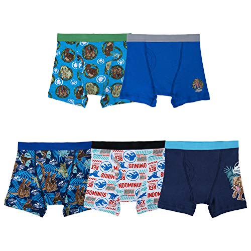 Jurassic World Jungen Boxershorts Multipacks mit vielen Druckoptionen in den Größen 4, 6, 8, 10 und 12 Retroshorts, Cottonbxrbr5pk, 6 von Jurassic World