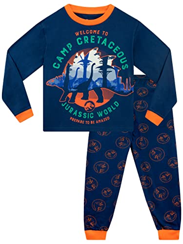 Jurassic World Jungen Camp Cretaceous Schlafanzug Langärmelige Nachtwäsche für Kinder Marineblau 116 von Jurassic World