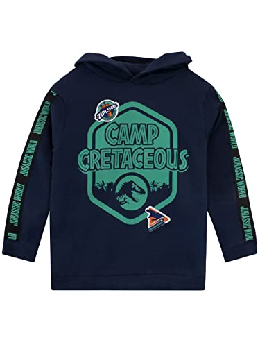 Jurassic World Jungen Dinosaurier Kapuzenpullover Camp Cretaceous Kinder Langarm-Pullover Blau 122 von Jurassic World