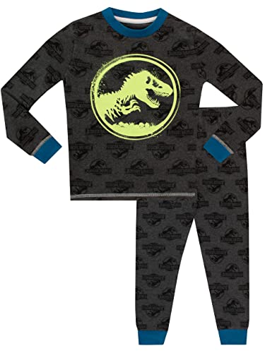 Jurassic World Jungen Leuchten Im Dunkeln Schlafanzug Slim Fit Grau 128 von Jurassic World