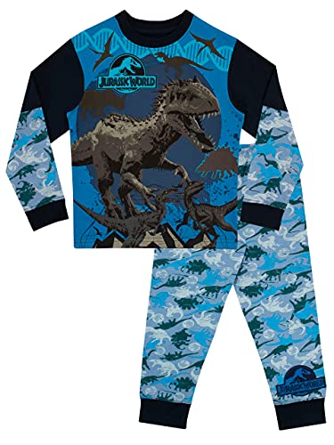 Jurassic World Jungen Schlafanzug Blau 134 von Jurassic World