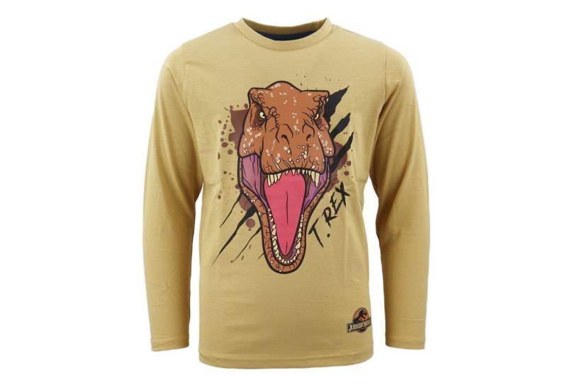 Jurassic World Langarmshirt Jurassic World Velociraptor oder T-Rex Jungen Kinder Shirt Gr. 104 bis 128, Baumwolle von Jurassic World