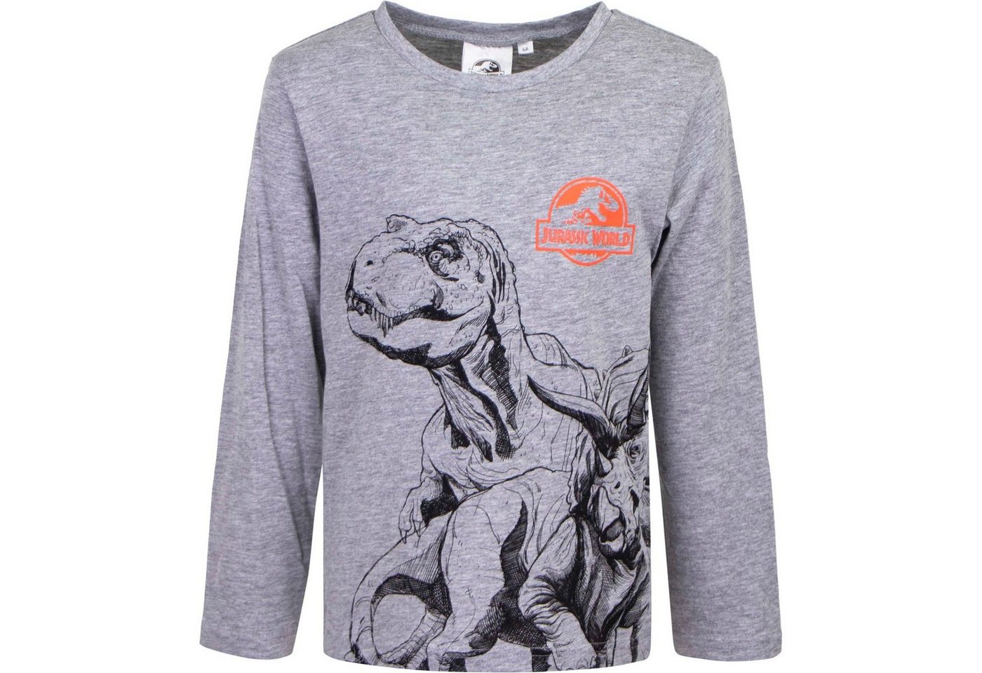 Jurassic World Langarmshirt Kinder Shirt mit Dinos T-Rex Gr. 98 bis 128, in Grün oder Grau von Jurassic World