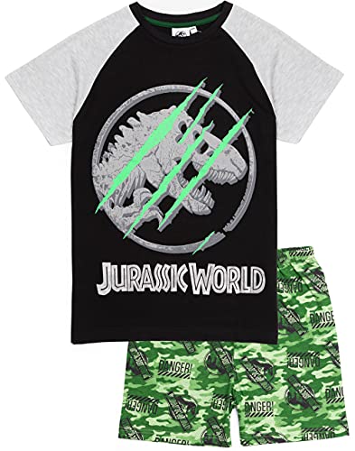 Jurassic World Pyjamas Jungen Kinder Camo T-Shirt Shorts oder Hosenoptionen 6-7 Jahre von Jurassic World