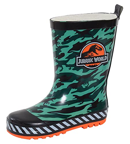 Jurassic World Rubber Gummistiefel für Jungen Ultimative Kinder-Dinosaurier-Gummistiefel Mädchen Camo Dino Bones Regenschuhe von Jurassic World