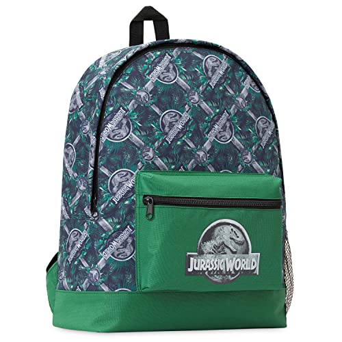 Jurassic World Rucksack Kinder, Dino Schulrucksack Jungen(Grün/Grau) von Jurassic World