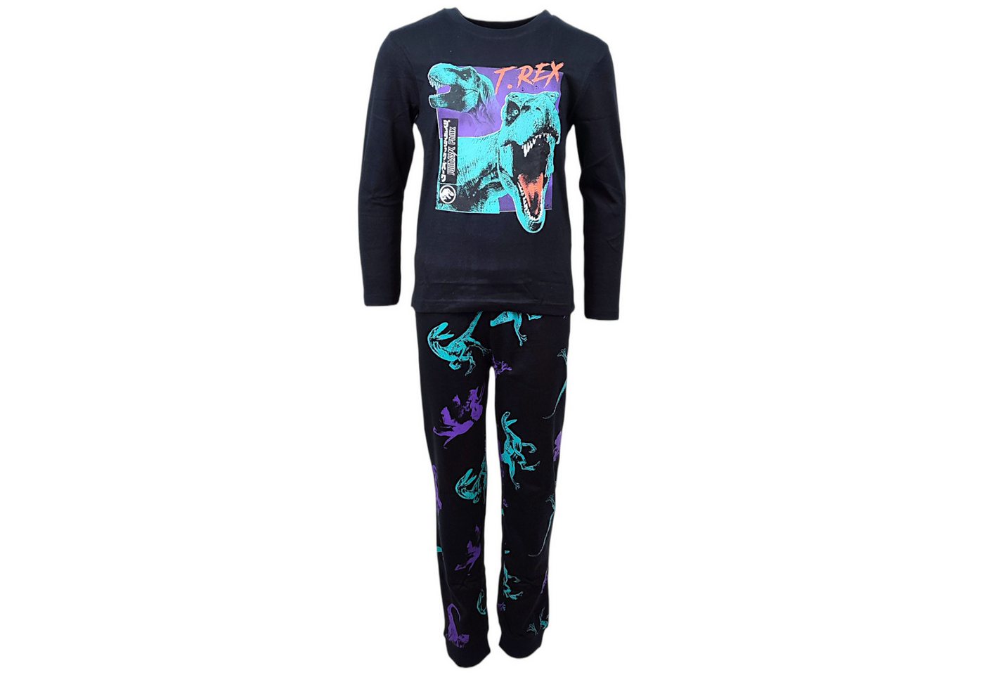 Jurassic World Schlafanzug T-REX (2 tlg) Jungen Pyjama langarm Gr. 134 - 164 cm von Jurassic World