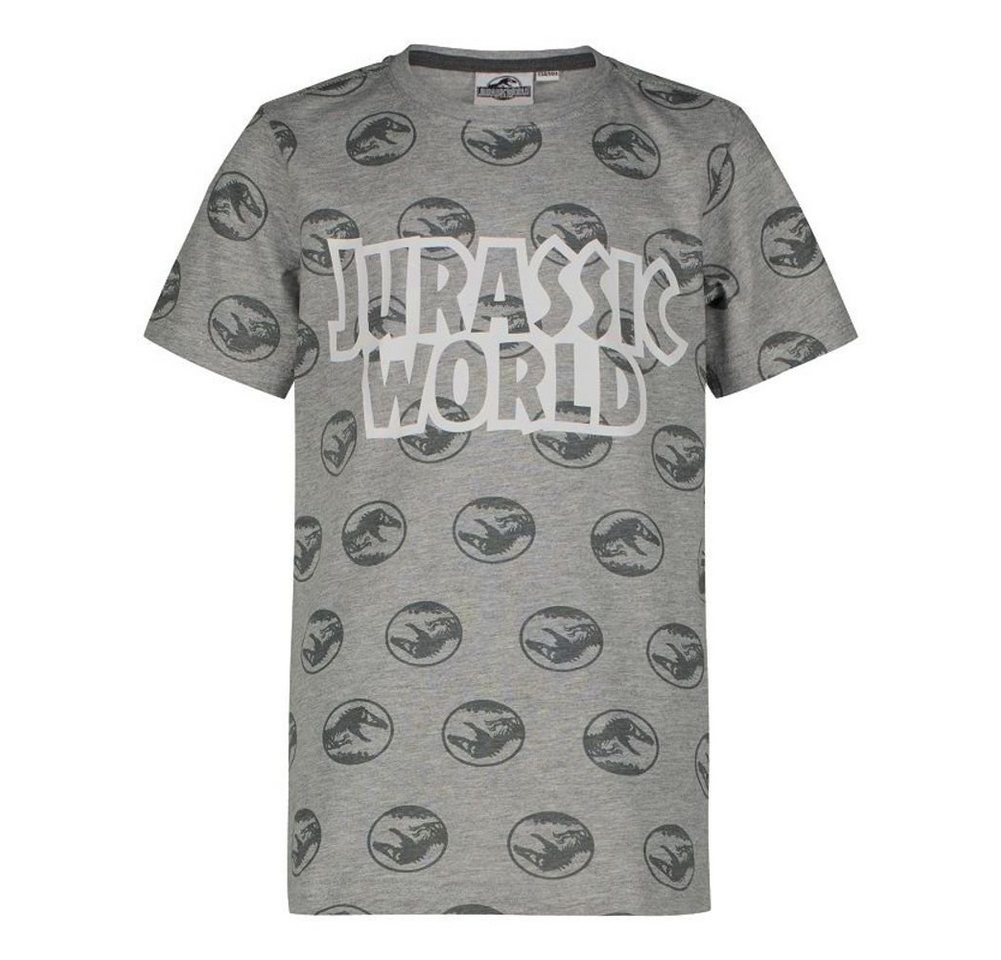 Jurassic World T-Shirt Jurassic World T-Rex Jurassic Park Kinder T-Shirt Kinder + Jugendliche Grau + Blau Größe 134/140 146/152 158/164 170/176 cm Jurassic World Lizensiert von Jurassic World