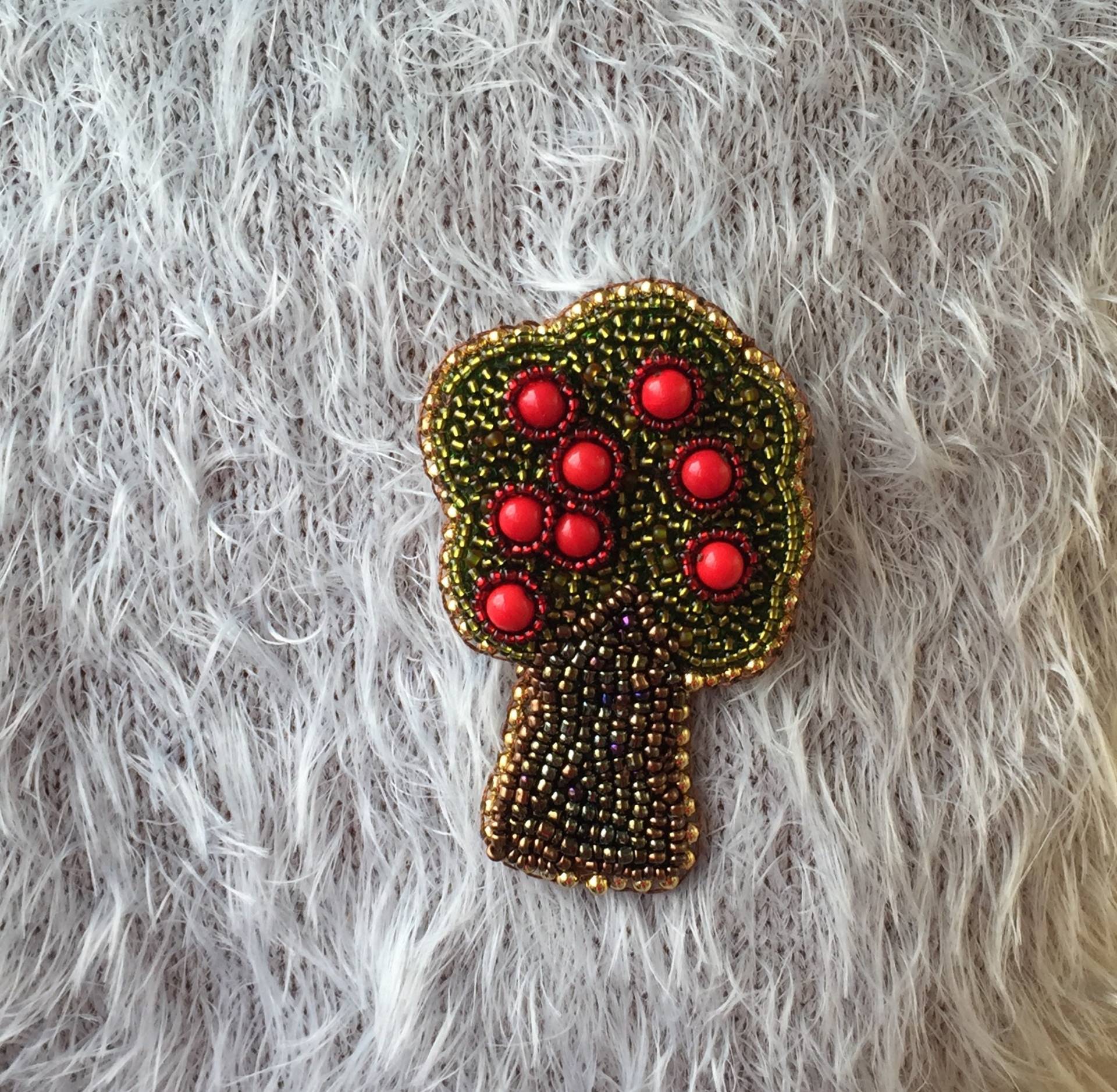 Baum Brosche Perlen Baum, Baum-Perlen-Brosche, Brosche Baum Brosche Perlen Baum, Baum-Perlen-Brosche, Brosche von JurateDD