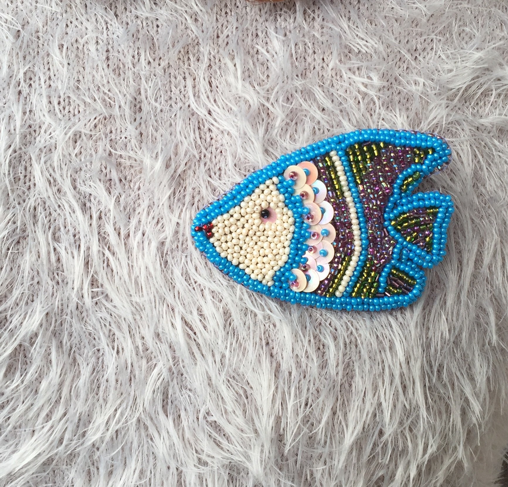 Fisch Perlen Brosche, Meer Brosche Fisch Perlen Brosche, Meer Brosche von JurateDD