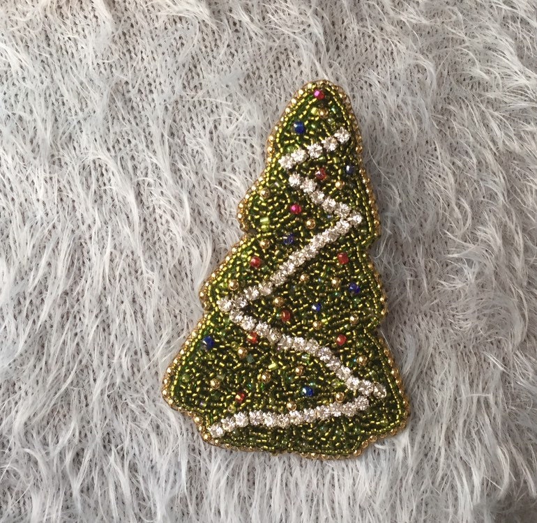 Handgemachte Wulstige Baum Schmuck Brosche, Weihnachten Geschenk Brosche von JurateDD